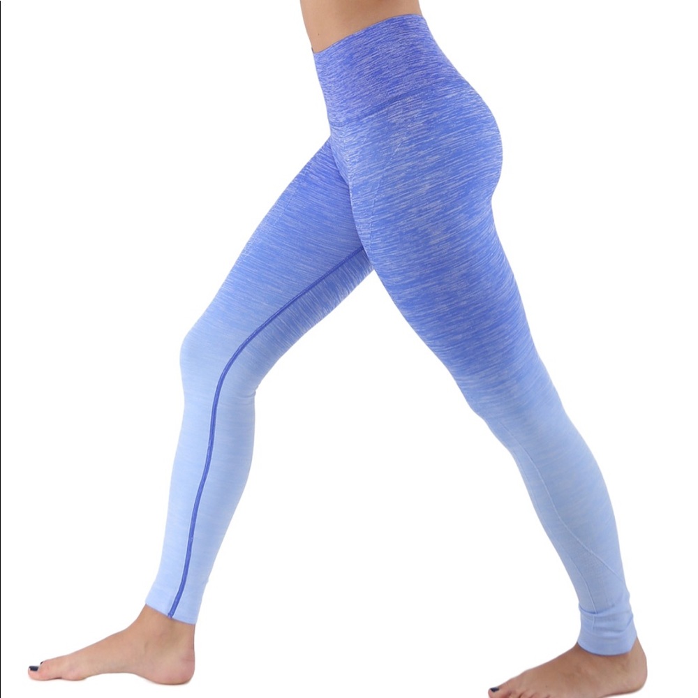 High Waisted High Rise Yoga Ombré Leggings - Picture 4 of 7